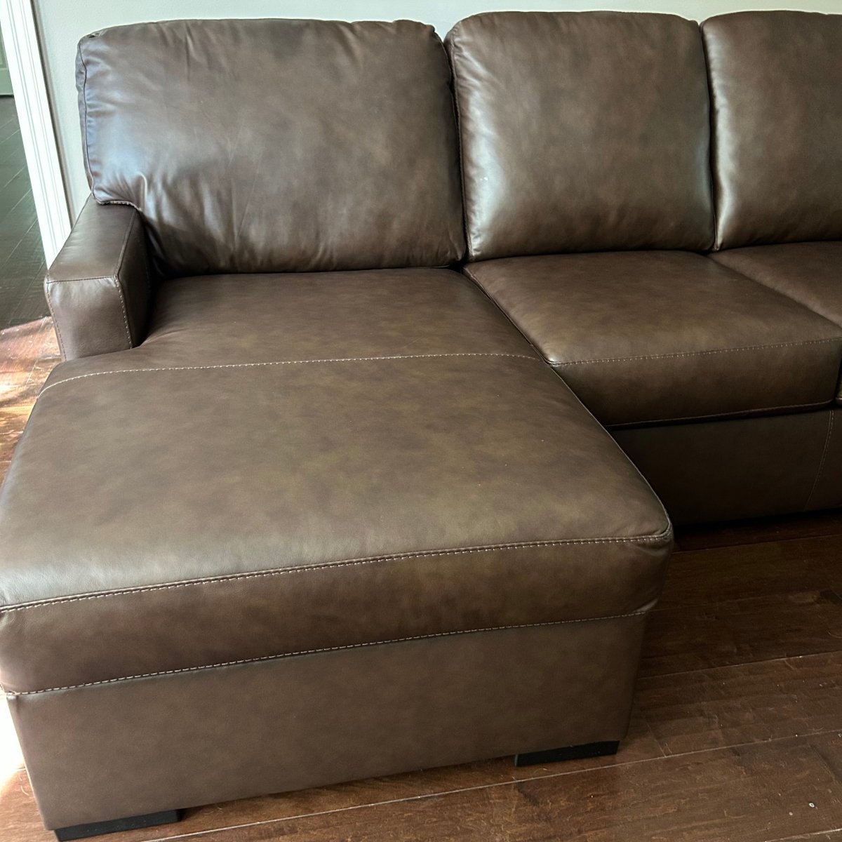 Ashley McDowlan 3 - Piece Leather Sectional with Double Chaise - Modern Living For Less Furniture