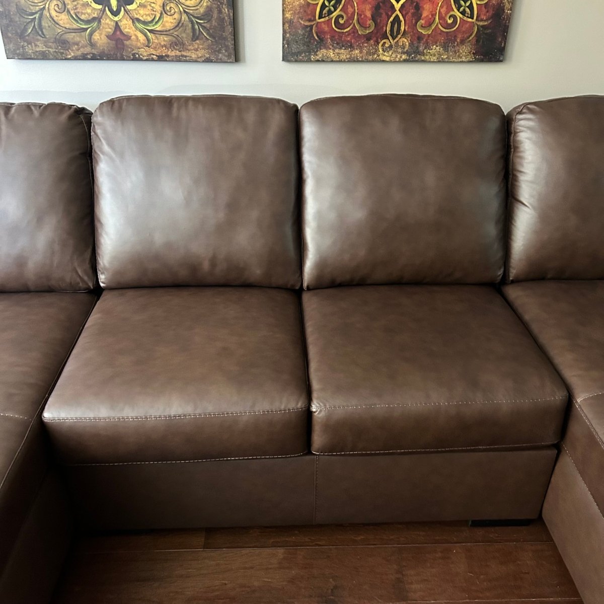 Ashley McDowlan 3 - Piece Leather Sectional with Double Chaise - Modern Living For Less Furniture