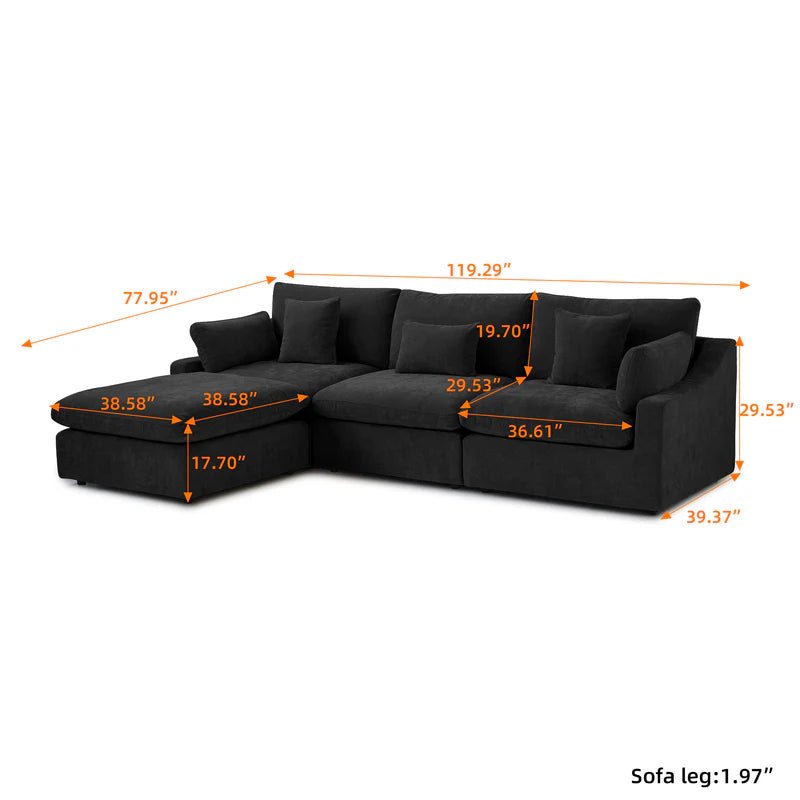 Nova Slope Cloud Collection - Black - Modern Living For Less Furniture