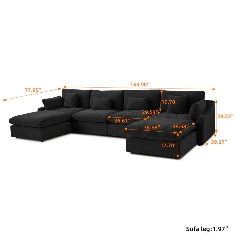 Nova Slope Cloud Collection - Black - Modern Living For Less Furniture