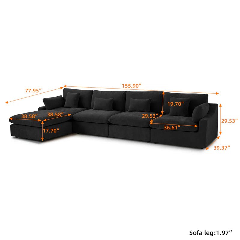 Nova Slope Cloud Collection - Black - Modern Living For Less Furniture