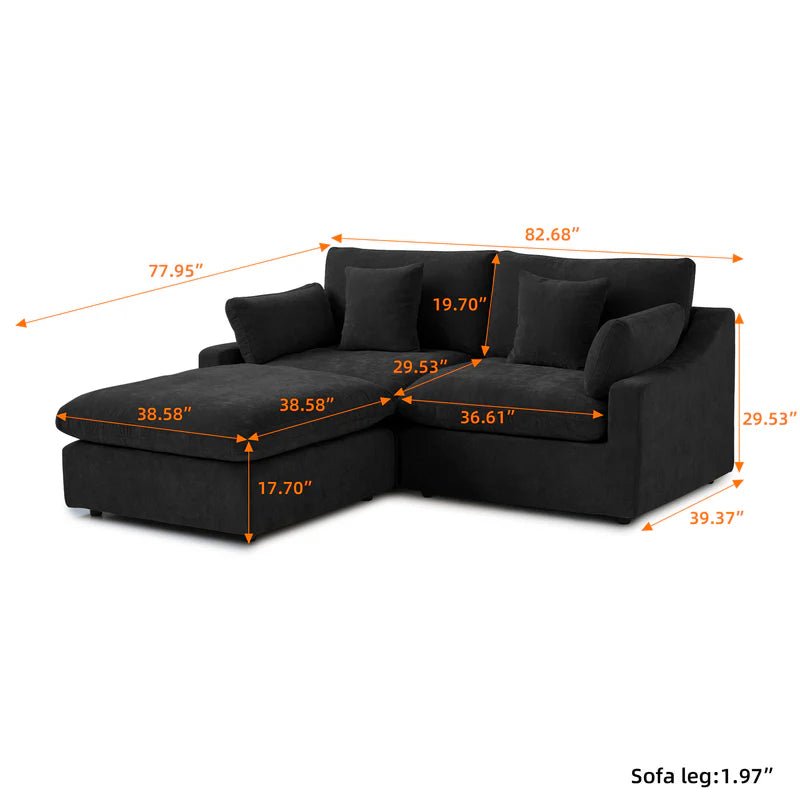 Nova Slope Cloud Collection - Black - Modern Living For Less Furniture
