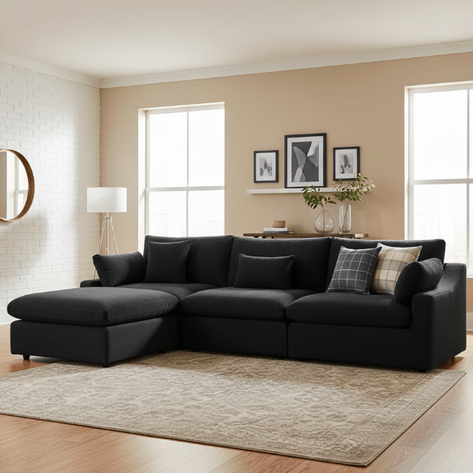 Nova Slope Cloud Collection - Black - Modern Living For Less Furniture