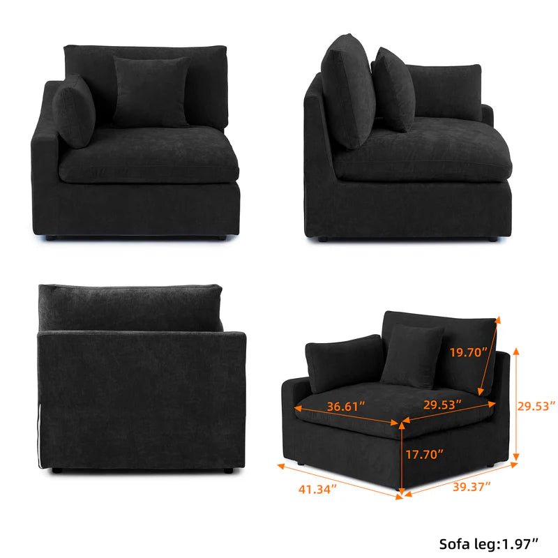 Nova Slope Cloud Collection - Black - Modern Living For Less Furniture
