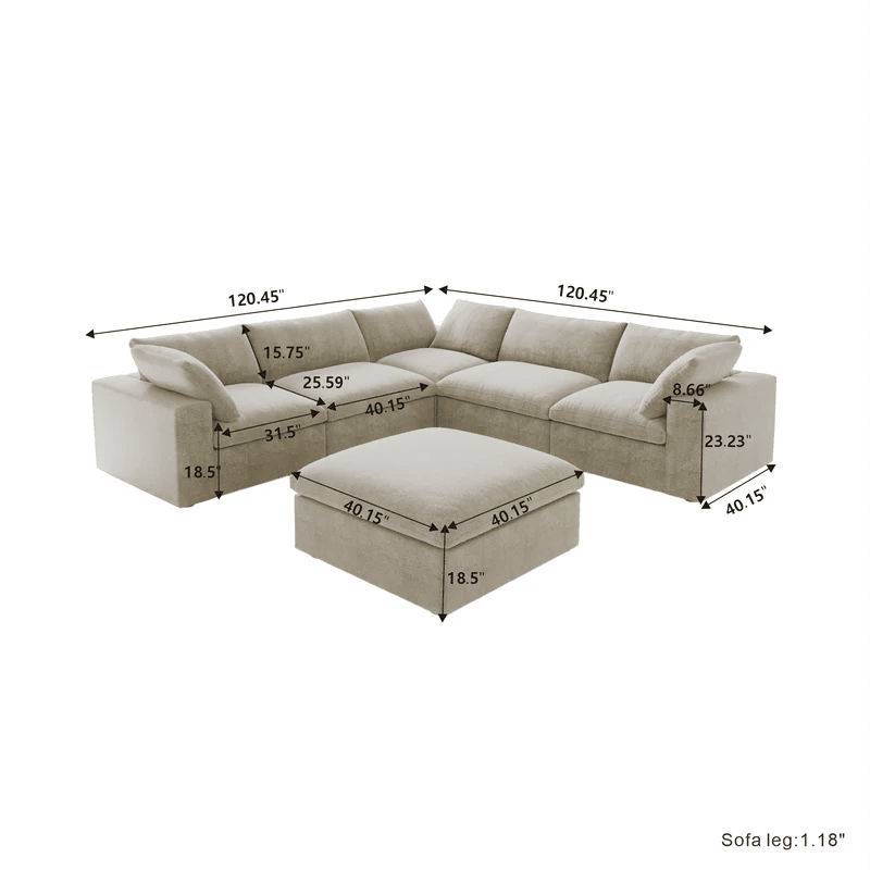 Nova Slope Cloud Collection - Khaki - Modern Living For Less Furniture