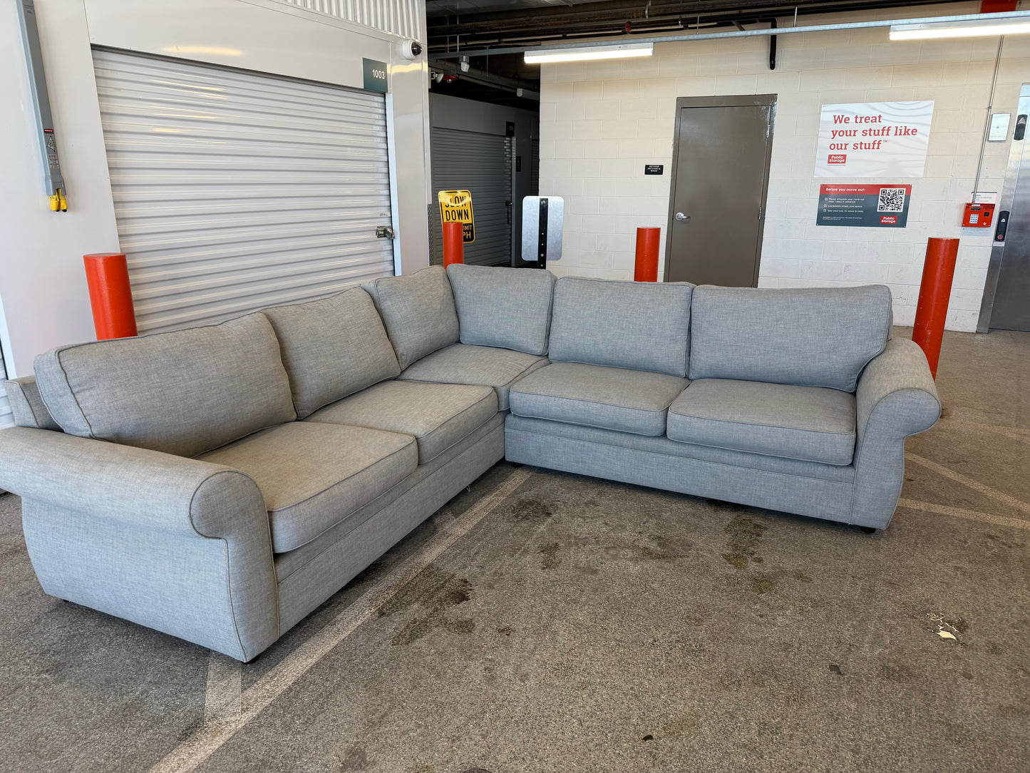 Pottery Barn Pearce Roll Arm 2-Piece Sectional