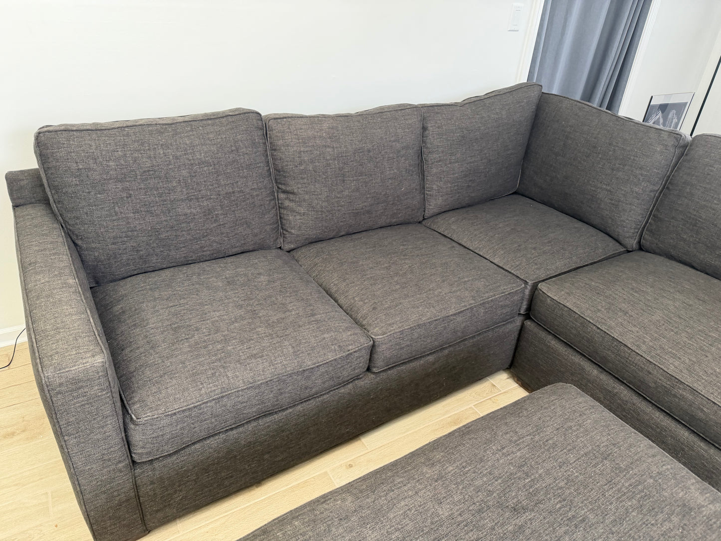 Crate & Barrel Barrett 3-Piece Sectional with Storage Ottoman