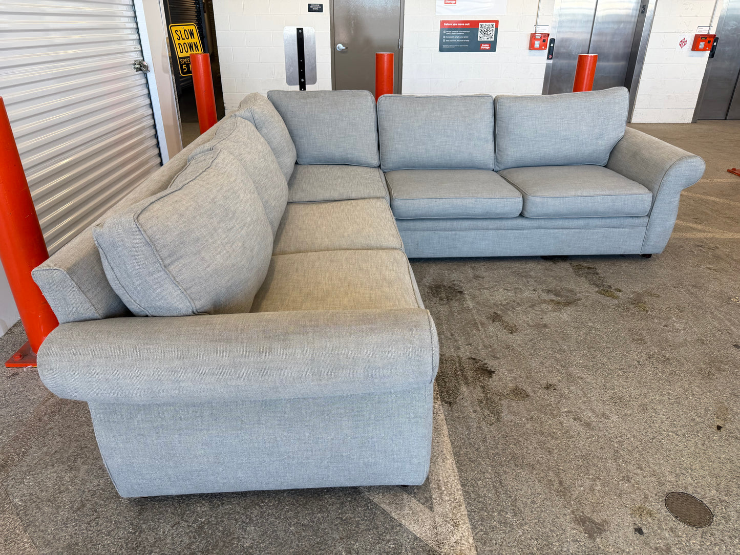 Pottery Barn Pearce Roll Arm 2-Piece Sectional