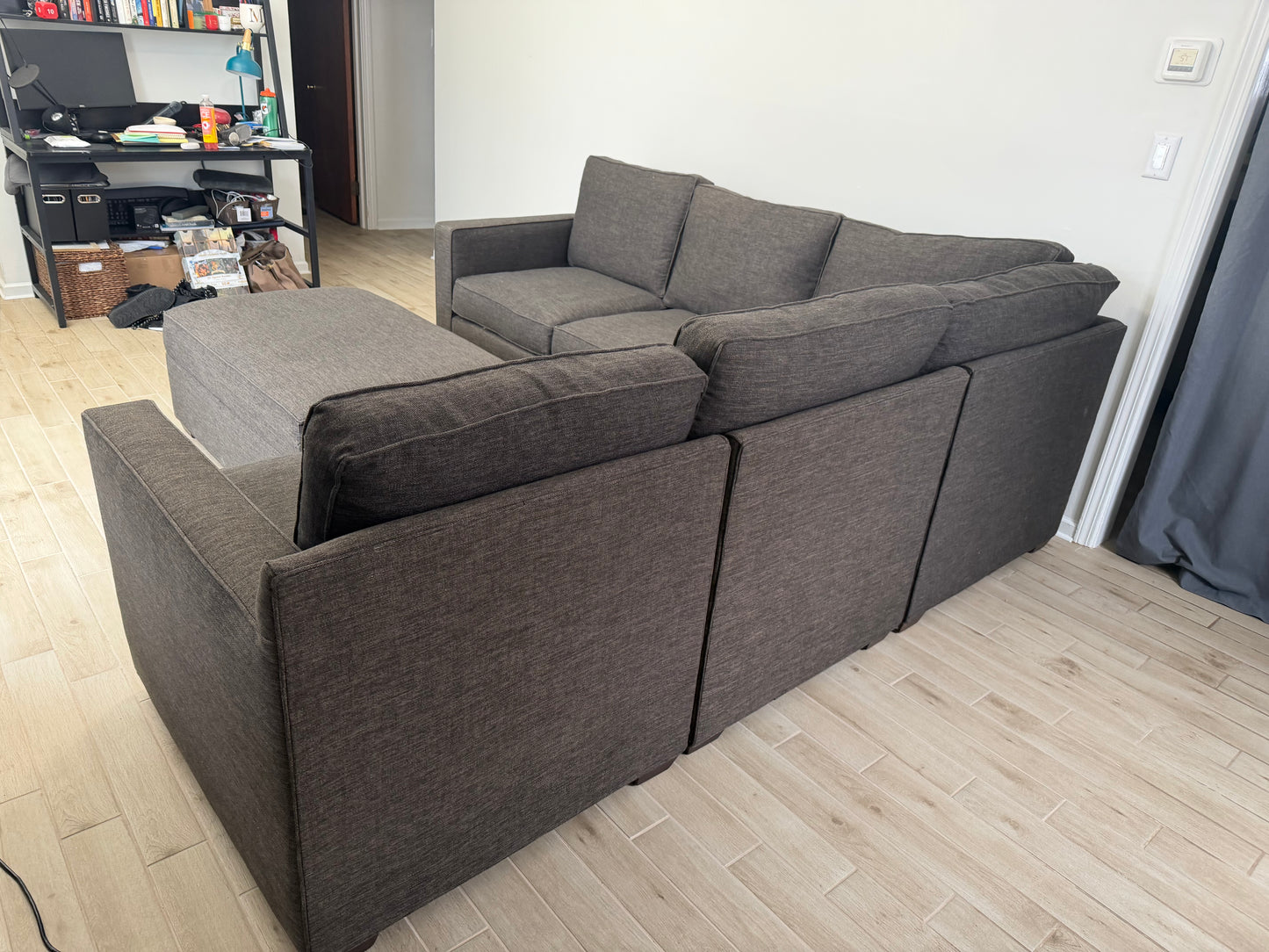 Crate & Barrel Barrett 3-Piece Sectional with Storage Ottoman