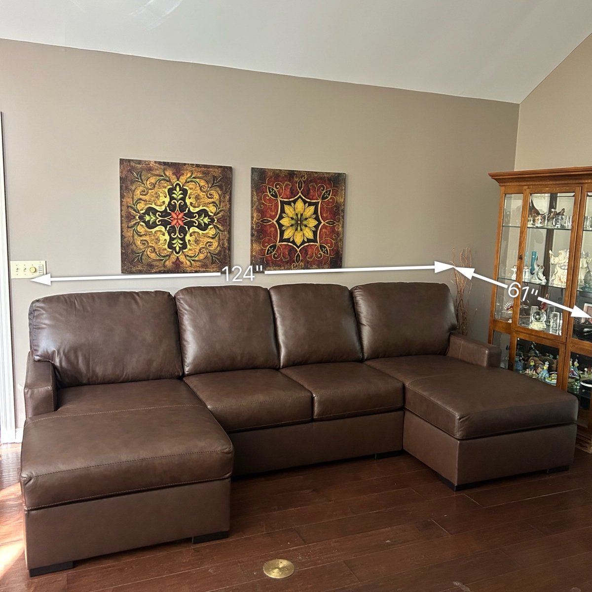 Ashley McDowlan 3 - Piece Leather Sectional with Double Chaise - Modern Living For Less Furniture